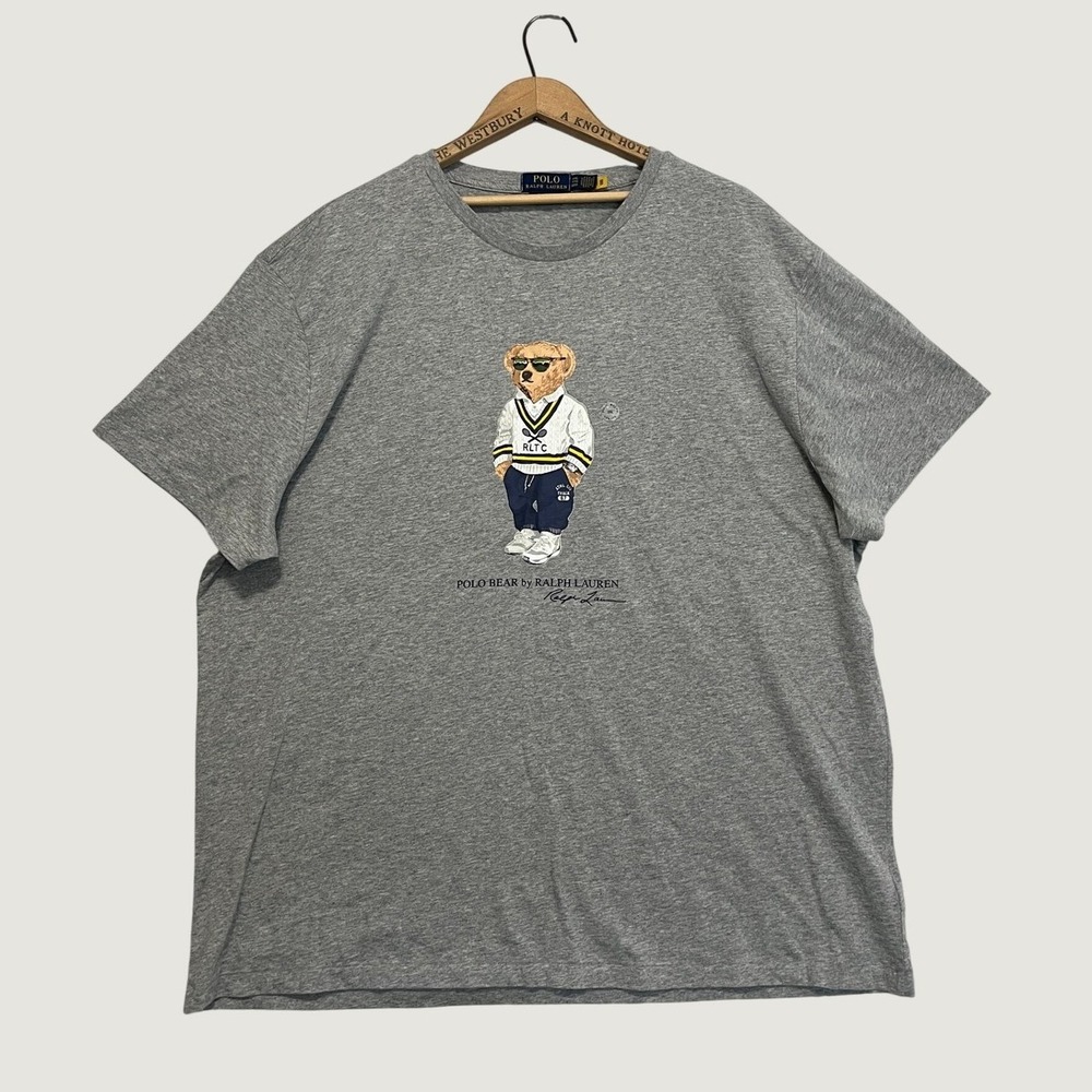 Polo Ralph Lauren Polo Bear Graphic T-Shirt Gray Classic Fit Mens XXL